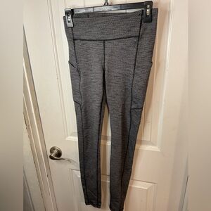 lululemon High Rise Fast and Free Leggings in Black and White Houndstooth